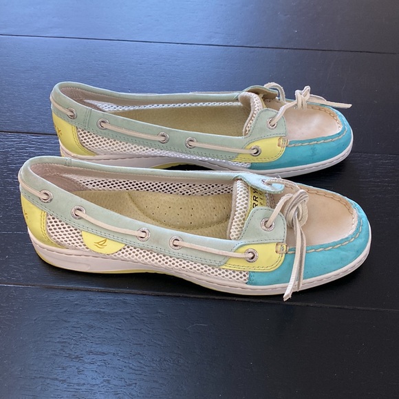 Sperry Top-Sider Shoes. Womens 8. Blue/Green/Yellow - Picture 2 of 11